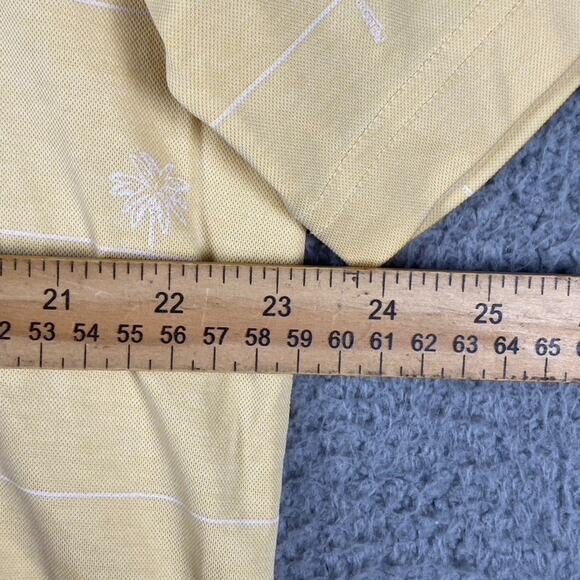 Travis Mathew Golf Polo Shirt Men's Large Yellow Palm Tree Performance Causal - Picture 5 of 10